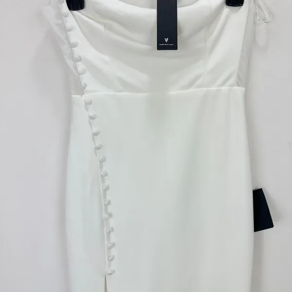 Lulus Loving the Feeling White Strapless Bodycon Midi Dress Cocktail XS NWT - Image 7