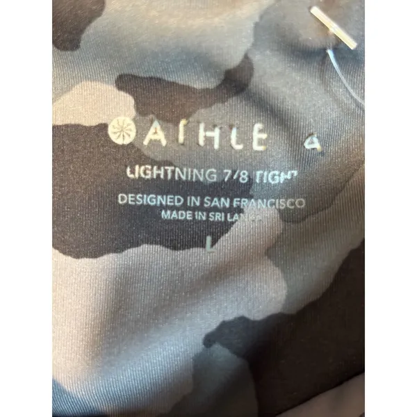 Athleta Lightning 7/8 Tight Camo Leggings Grey Olive Green Size L 487508 - Image 5