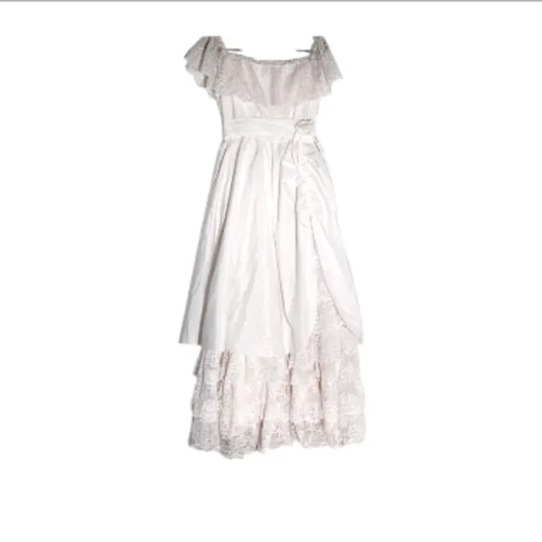 Vintage Wedding‎ White Lace Dress Size M - Image 15