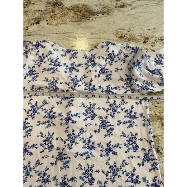 Eileen‎ West Nightgown M Floral 100% Cotton Flannel Cottagecore Grannycore Warm - Image 8