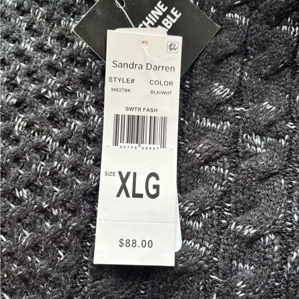 NEW Black & White Sweater Dress XL‎ - Sandra Darren NWT - Image 5