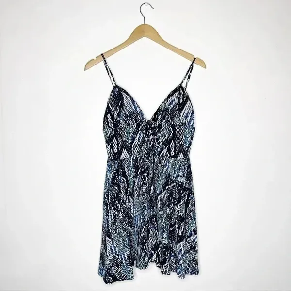 NBD Only Way Dress in Blue & Green Size Small Mini Dress Revolve Snake Skin - Image 5