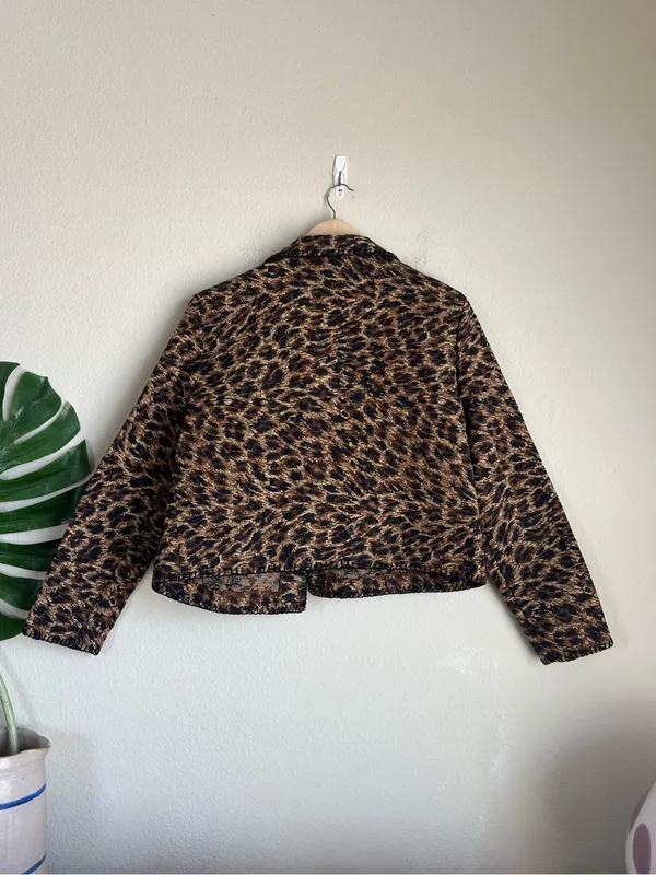 Vintage Cactus Flower Leopard Print Tapestry Jacket - Image 10