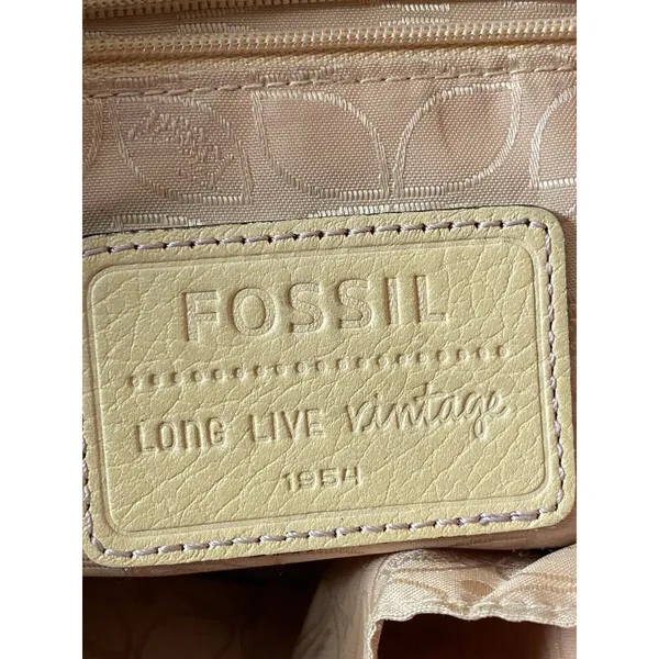 Fossil Yellow‎ Leather Shoulder Bag With Inner & Outer Zippers - Image 5