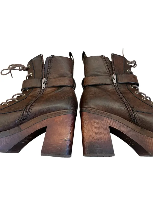 Korks Lace-up Ankle Boots Chunky Heel Platform Goth Grunge Steampunk Gorpcore - Image 6