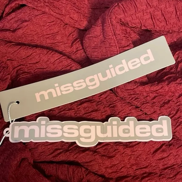 NEW Missguided Red Textured Cutout Long Bell Sleeve Mock Mini A Line Dress XS - Image 5
