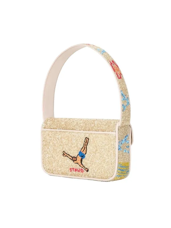 NEW STAUD Tommy Divers Swimmers Beaded Shoulder Bag Rare Glass Bead NWT - Image 2