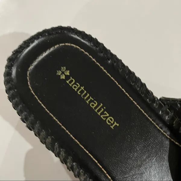 Naturalizer Dark Brown Leather Criss Cross Strappy Slip‎ On Sandals Size 8.5 - Image 10