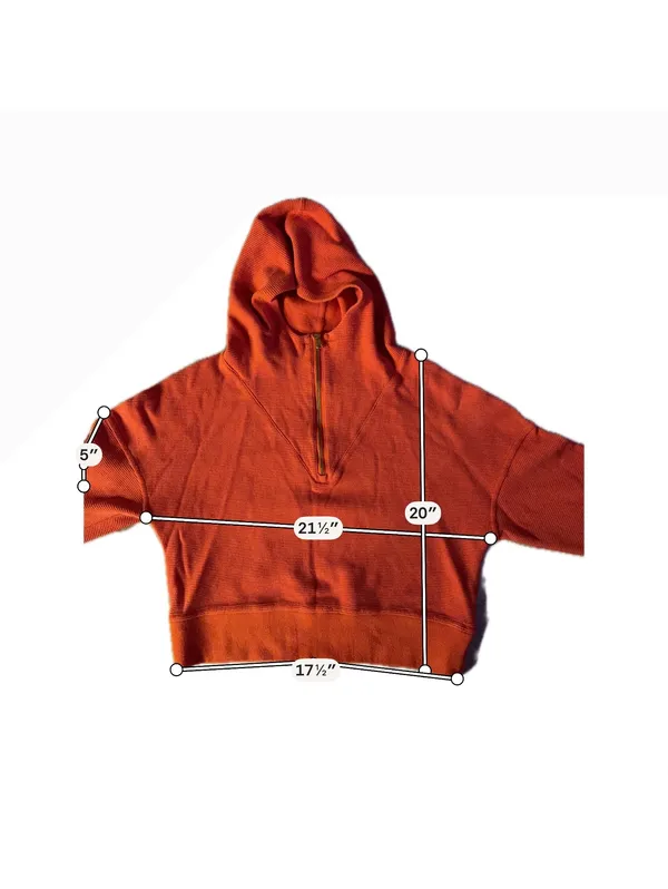Fabletics Orange Half-Zip Hoodie Sweatshirt Size S - Image 7