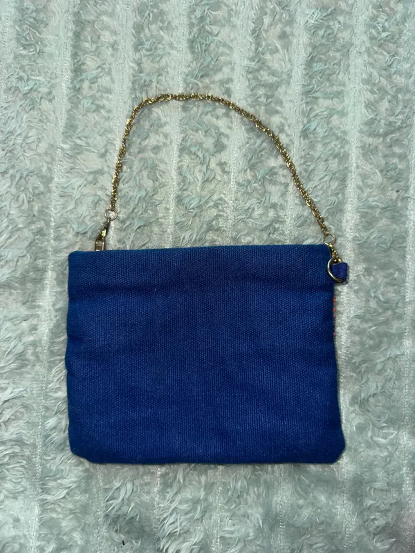 Tiger beaded bag Blue - Image 2