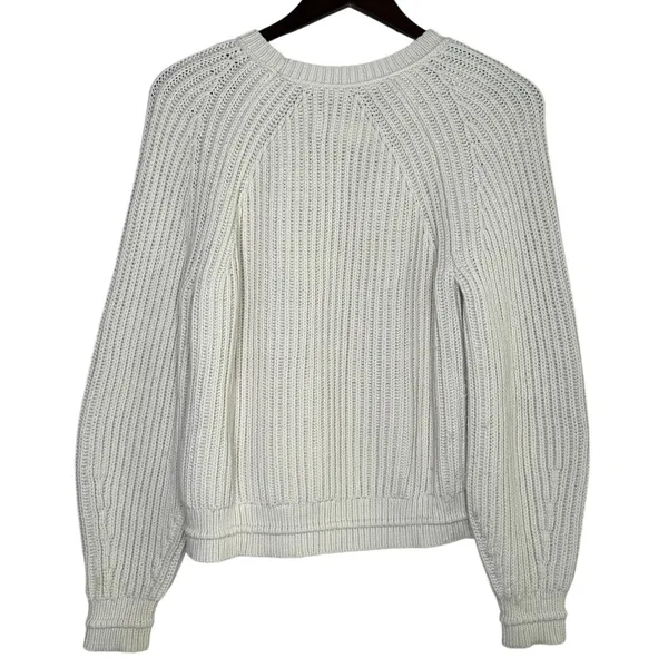 J.Crew Chunky Ribbed Crewneck Long Sleeve Pullover Sweater Stretch M Cream - Image 12