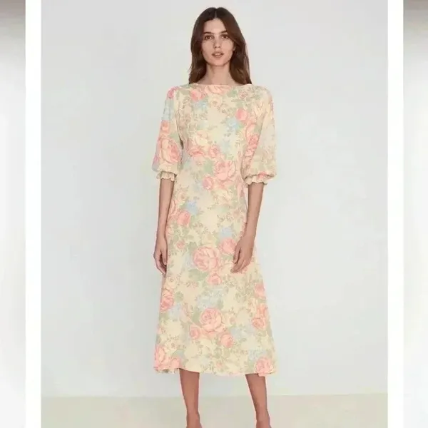 NWT Faithfull the Brand Clement Midi Dress Nadya Floral 4 - Image 2