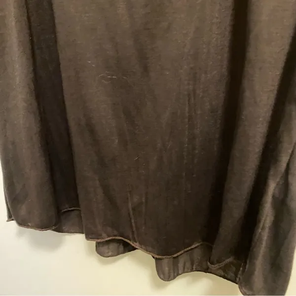 New York Laundry Womens Sheer Top Blouse XL Brown Lace Sleeves Jeweled Flowers - Image 7