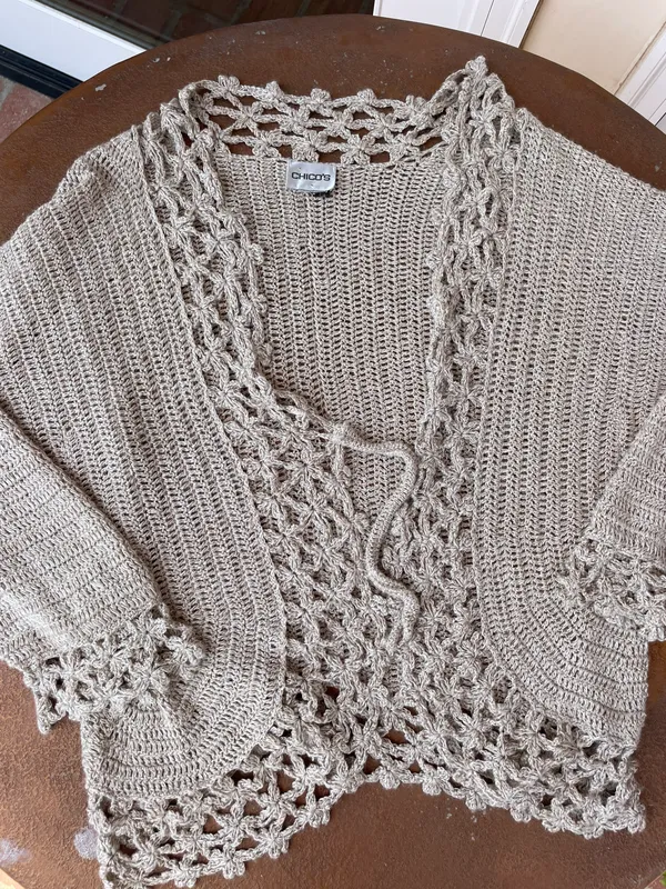 Chicos knit tan Cardigan  - Image 2