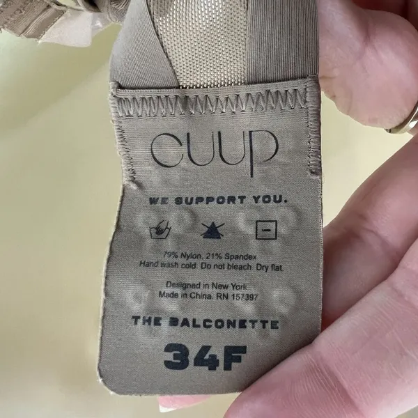 Cuup The Balconette Mesh Bra Taupe Lingerie Womens 34F - Image 6