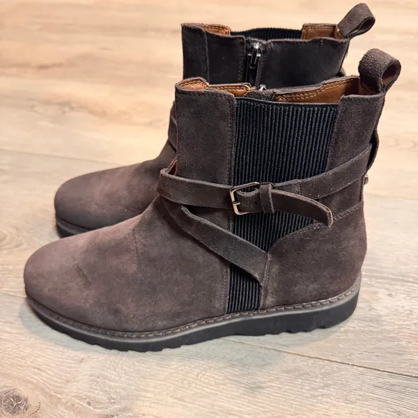 Donald Pliner Captain Brown Suede Leather‎ Ankle Boots Womens Size 8.5 - Image 4