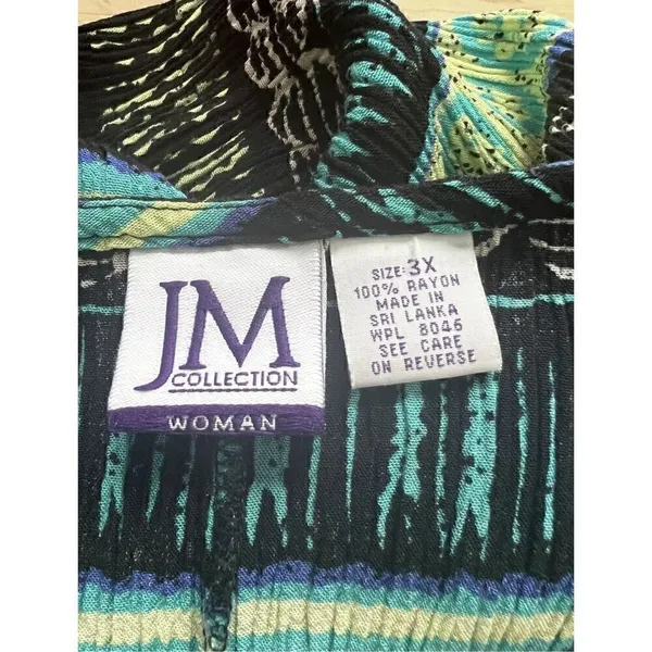 JM COLLECTION Black Blue Summer Sleeveless Stretch Maxi Shift Dress Size 3X - Image 7
