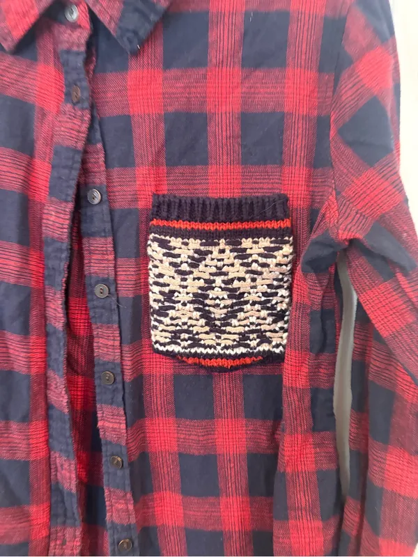 BKE red plaid button down shirt - Image 3