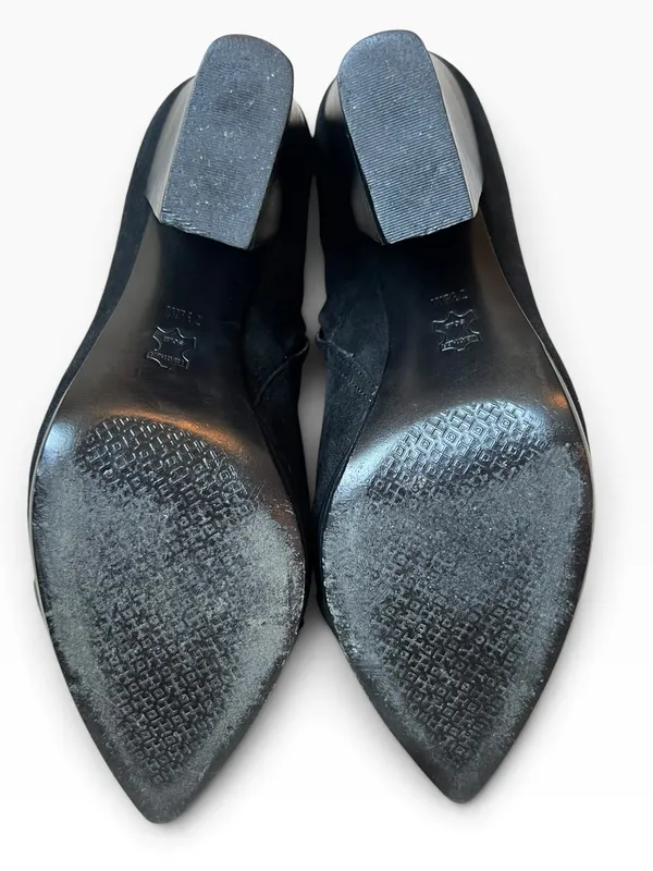 Tory Burch Rivington 100 Black Suede Cap-Toe Ankle Boots - Image 10