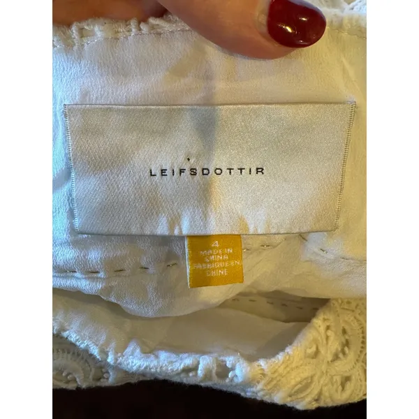 Leifsdottir Anthropologie Skirt Women 4‎ White Lace Crochet A Line Mini Boho - Image 7