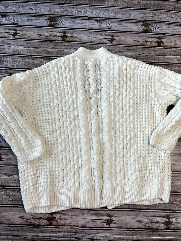 Altar'd State Coastal Ivory Cable Knit Button Cardigan Size XS - Image 2
