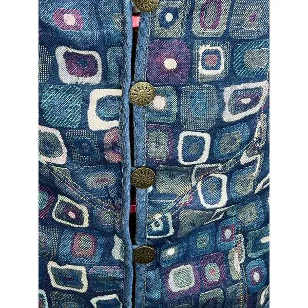 vest jersey textured blue 1980s - Image 3