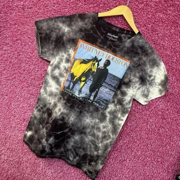 Whitney Houston Self-Titled Album Cover tie dye Tee size small - Image 3