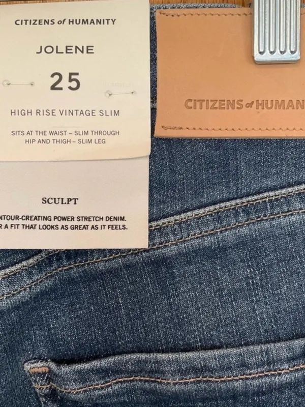 NWT Citizens Of Humanity Jolene High Rise Vintage Slim Denim Jeans - Size: 25 - Image 3