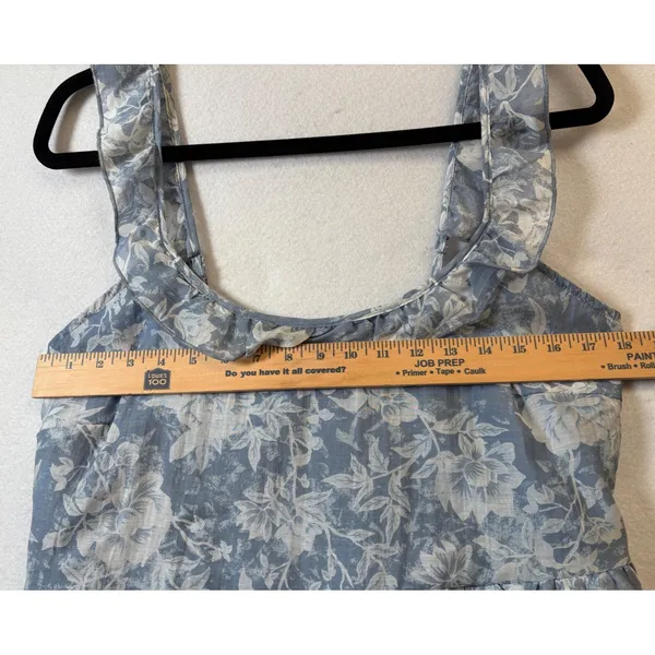 And Now This Blue Floral Bubble Hem Mini Dress Ruffle Smocked Back Plus Size 1X - Image 11