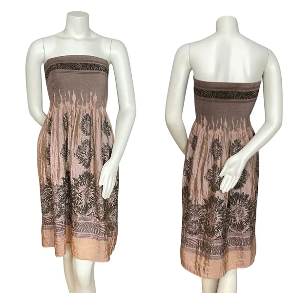 Anthropologie Lapis Convertible Dress Skirt Shirred Smocked Strapless‎ One Size - Image 3