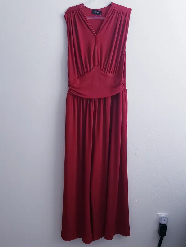Cider V-Neckline Ribbed Flowy Jumpsuit - Image 2