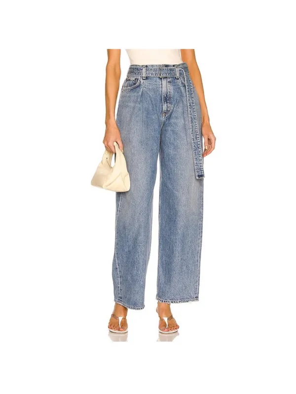 Agolde Free People Belted Baggy Jeans in Outlander - Image 3