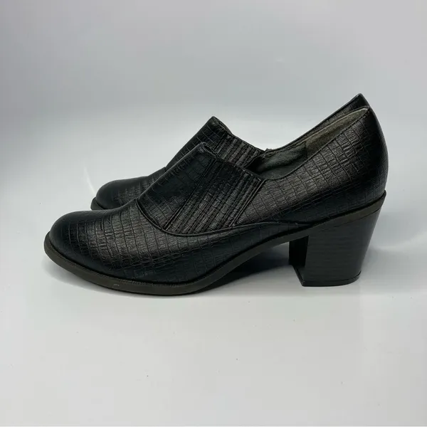 Relativity black‎ heeled booties faux leather size 10 - Image 3