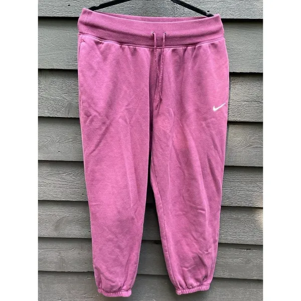 Nike Phoenix Fleece Oversized Baggy Sweatpants Joggers Size L Maroon Purple - Image 5