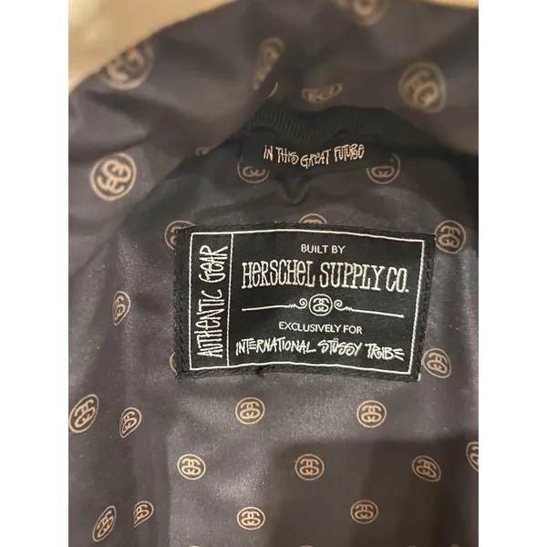 Stussy X Herschel Supply Co Cream Patch Backpack Canvas International Tribe Bag - Image 7
