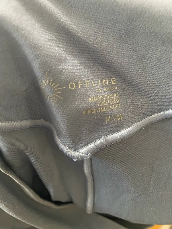 aerie OFFLINE Real Me Fold-Over Wide Leg Pants in Slate Blue - Image 5