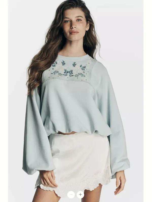 By Anthropologie Boho Balloon-Sleeve Top - Image 4