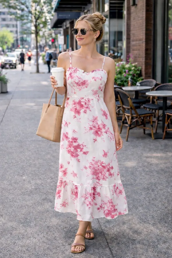 Chicwish red floral midi dress NWT - Image 2
