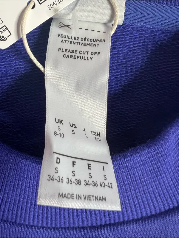 Adidas Soccer Teams Color Block Blue Crewneck Sweatshirt Oversized Womens Small - Image 7