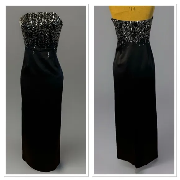 JASPER CONR AN Sexy Women's Long Evening Elegant Black Dress. Vintage - Image 2