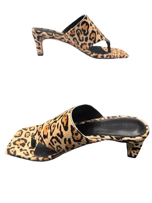Villa Rouge Leopard Print Toe Loop Mule Low Heel Open Toe Sandals Size 6.5 BNIB - Image 3