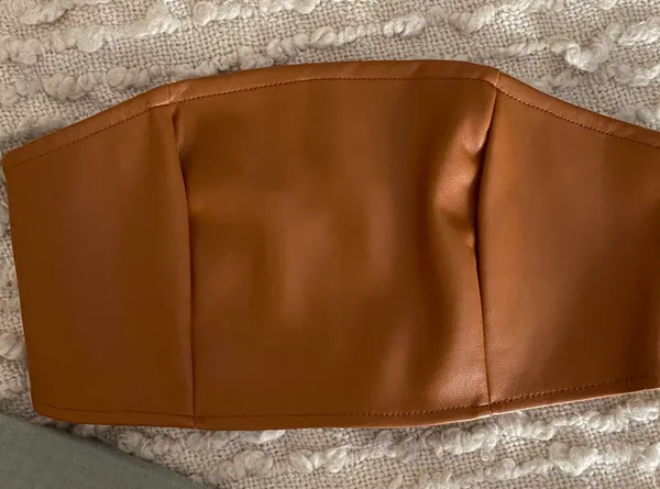 Missguided Brown Faux Leather Bandeau - Image 3
