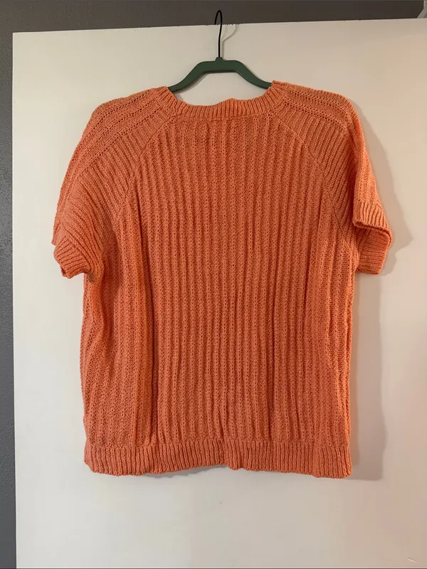 BiBi Bright Orange Short-Sleeve Crewneck Knit Top - Image 7
