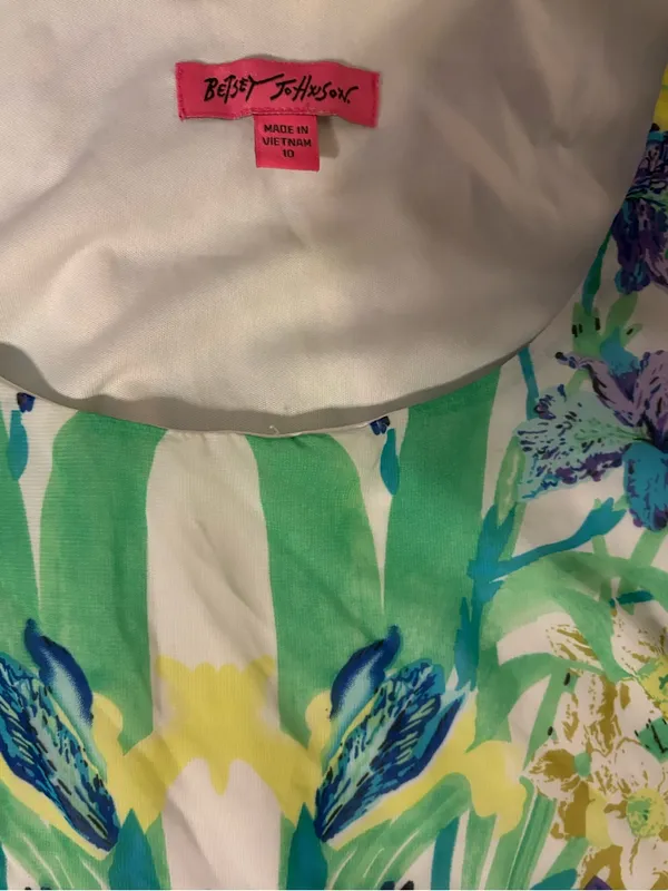 Betsey Johnson Floral Scoop Neck Tank in Green, Purple & Pink - Image 2