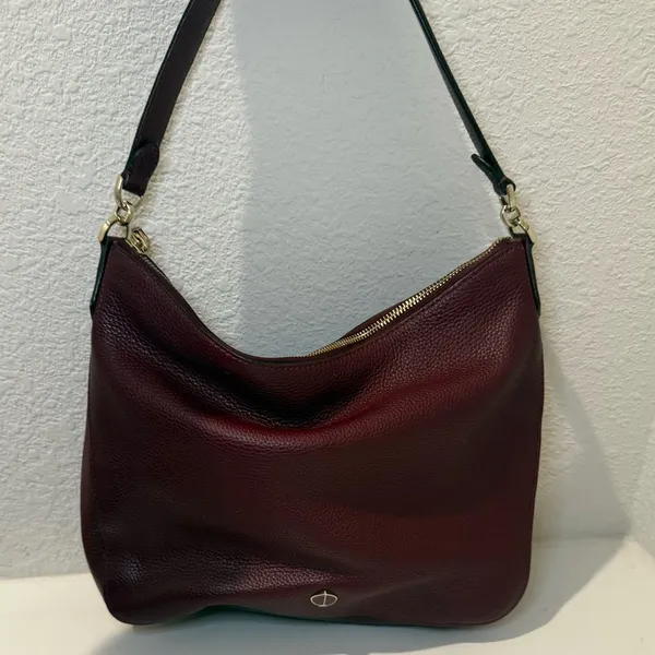 Kate Spade Polly Medium Leather Shoulder Hobo Bag Cherrywood Burgundy Wine - Image 5