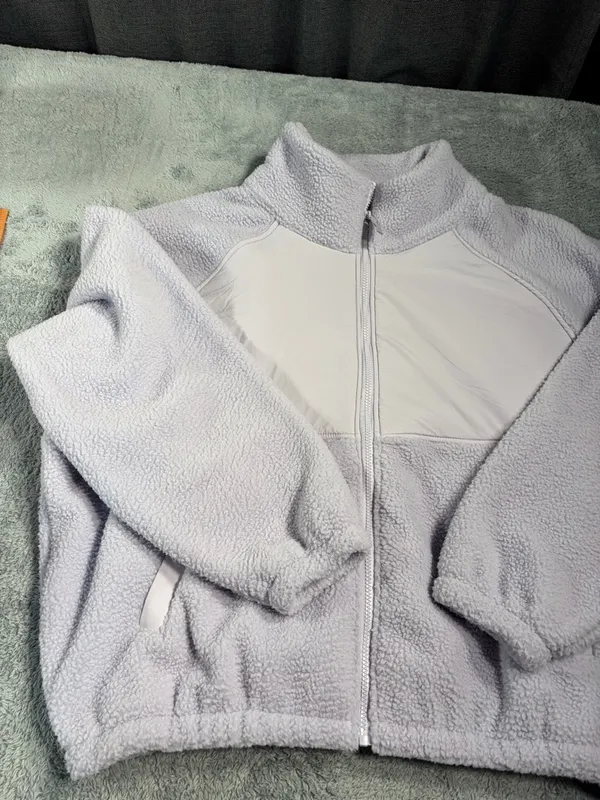 Blogilates Cozy Lavender purple Sherpa fleece Zip-Up Jacket XL - Image 2