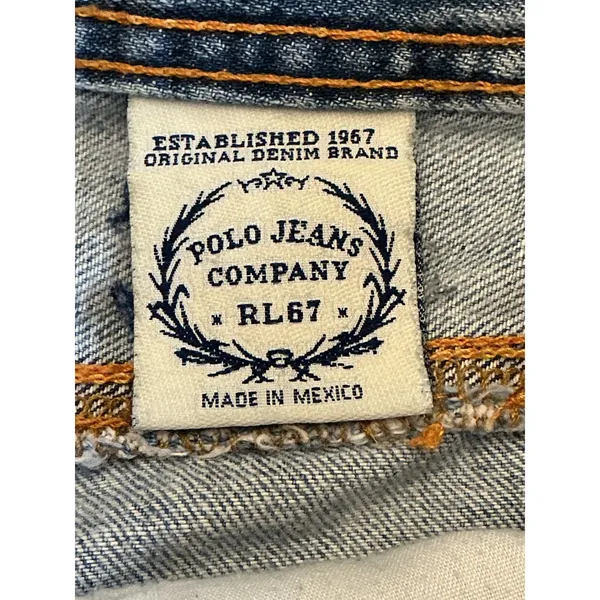 Polo Jeans Co Ralph Lauren Saturday Jean‎ Denim Shorts Light Wash Blue 27/4 - Image 9