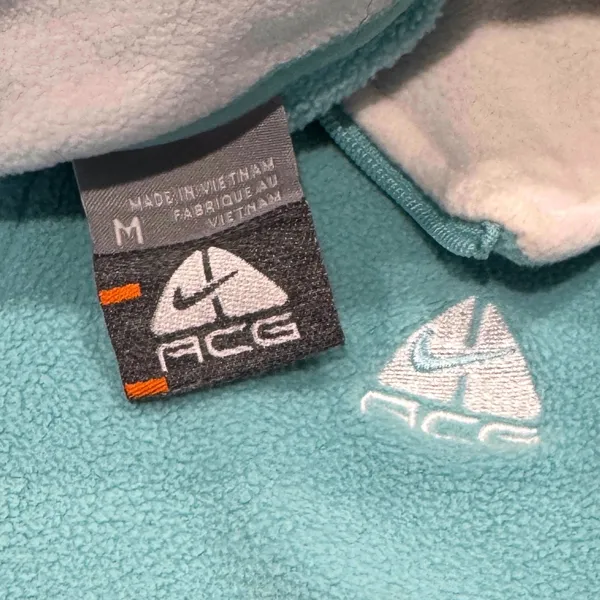 ACG Nike Quarter‎ Zip Fleece Pullover Aqua Blue White Athletic Jacket Womens med - Image 3