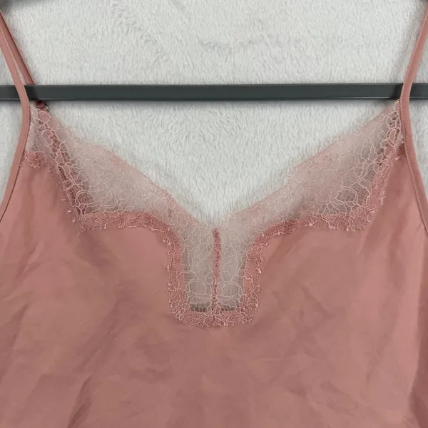 Victorias Secret XS Cami Top Pink Lace Trim Sleeveless Lingerie Tank‎ - Image 4