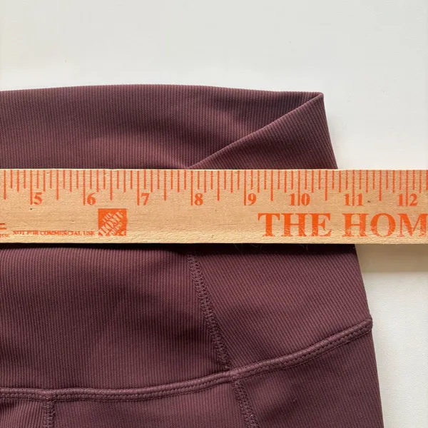 WILO The Label Ribbed High Waisted‎ Ruched Hem Leggings Women Size S Burgundy - Image 8